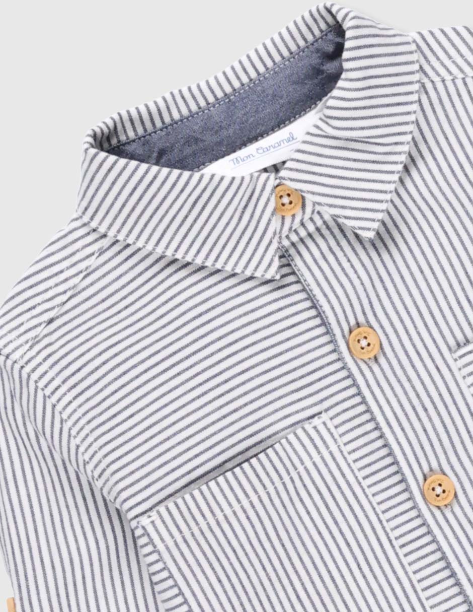 Camisa casual de algodón manga larga para bebé niño 3