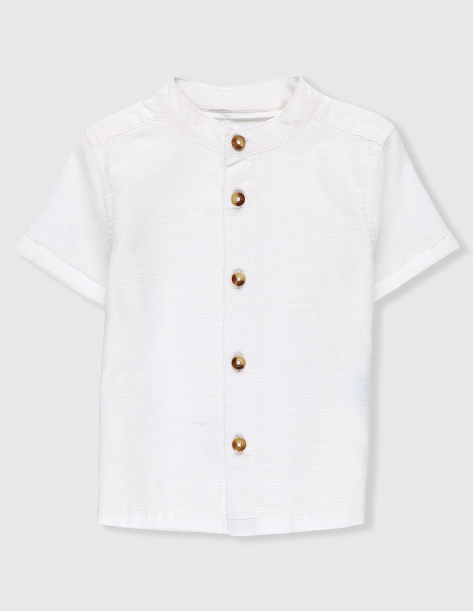 Camisa casual de algodón manga corta para hombre