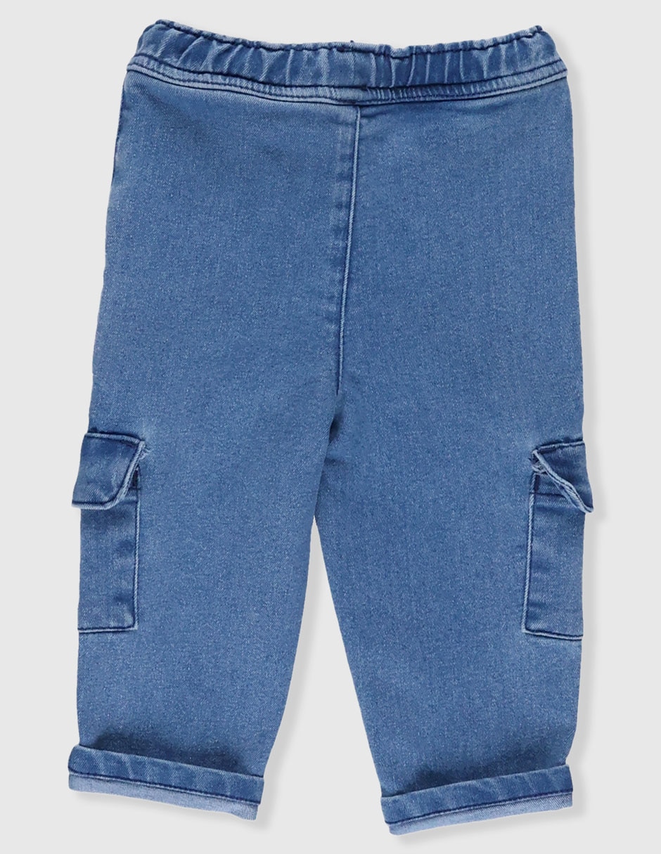Jeans cargo straight lavado claro para bebé niña 2