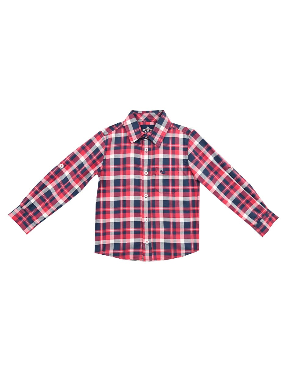 Camisa casual Alaymar de algodón manga larga para niño Camisa casual Alaymar de algodón manga larga para niño