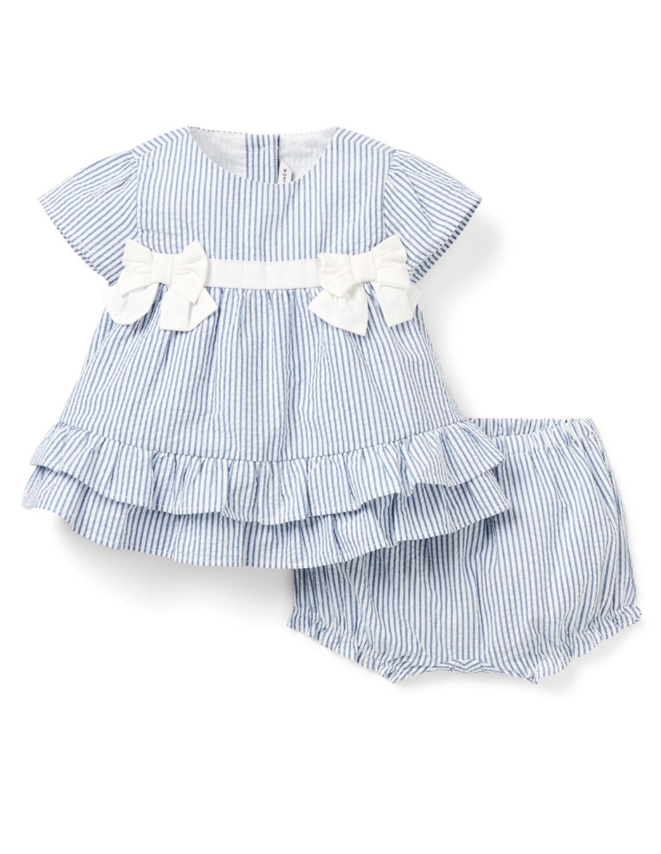 Vestido con calzón manga corta para bebé niña Vestido con calzón manga corta para bebé niña