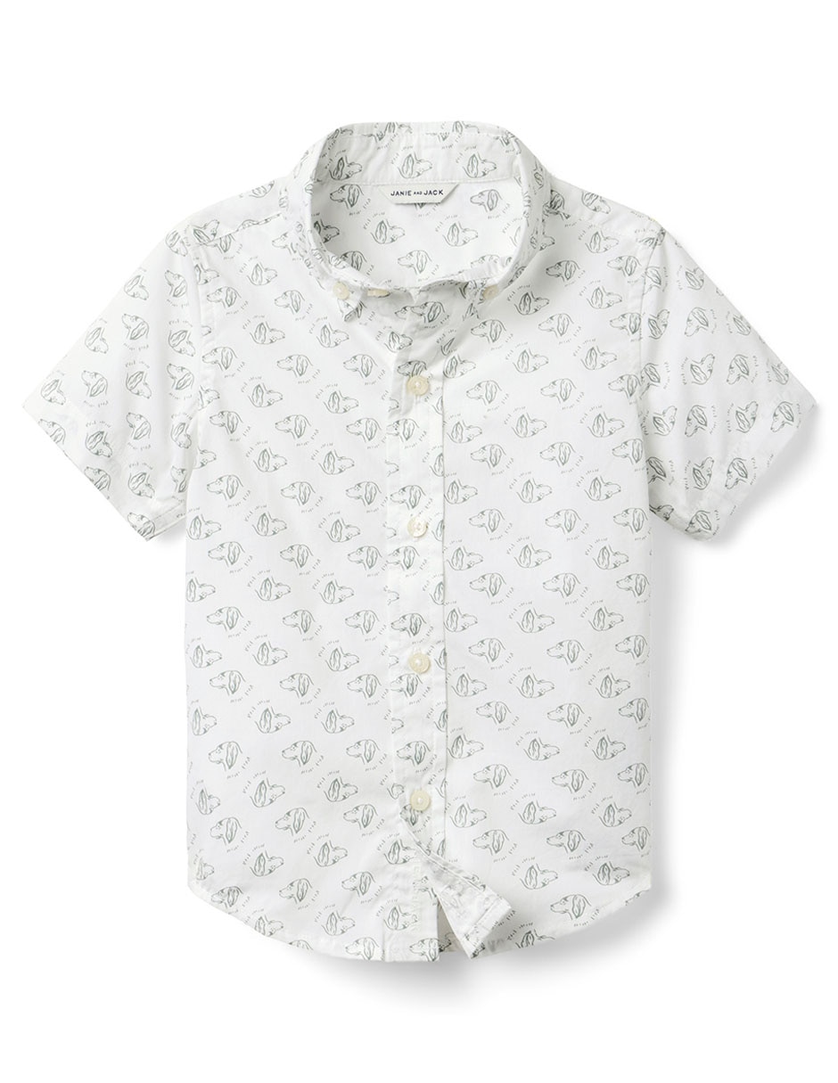 Camisa casual de algodón manga corta para bebé niño