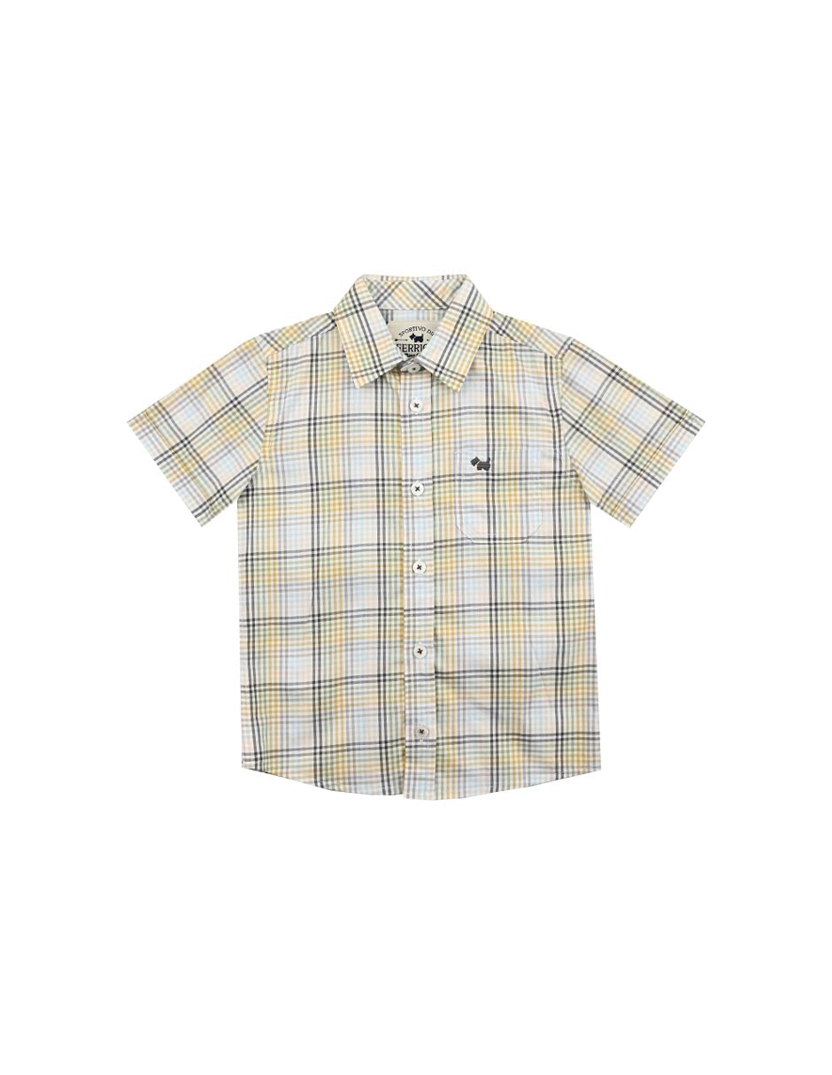 Camisa casual Rena de algodón manga corta para niño