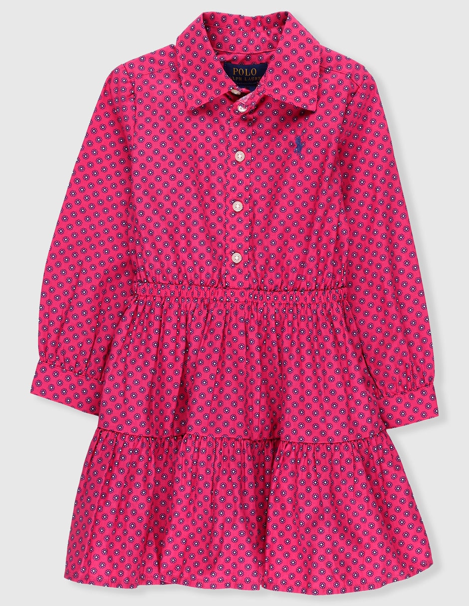 Vestido manga con puño para bebé niña