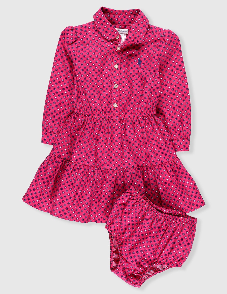 Vestido manga larga para bebé niña