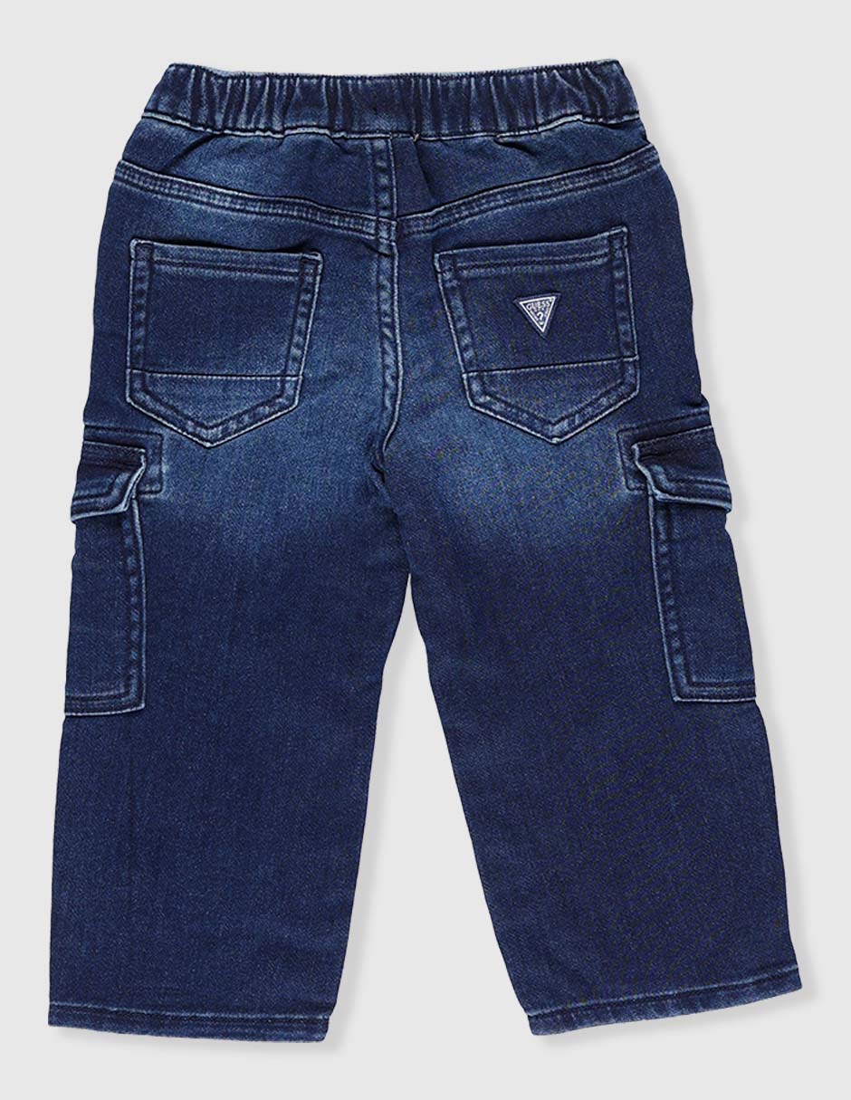 Jeans cargo straight deslavado para bebé niña 2
