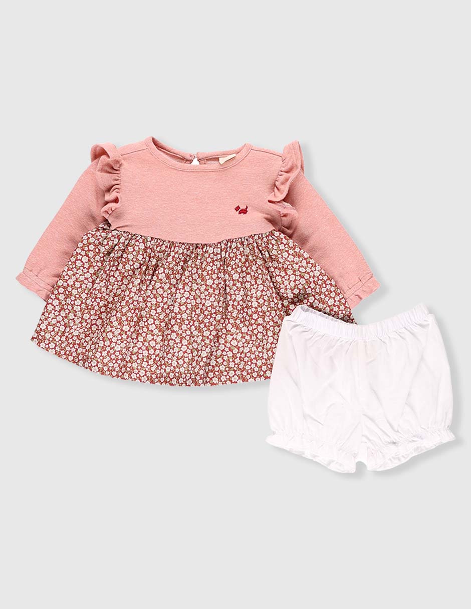 Vestido con calzón para bebé niña