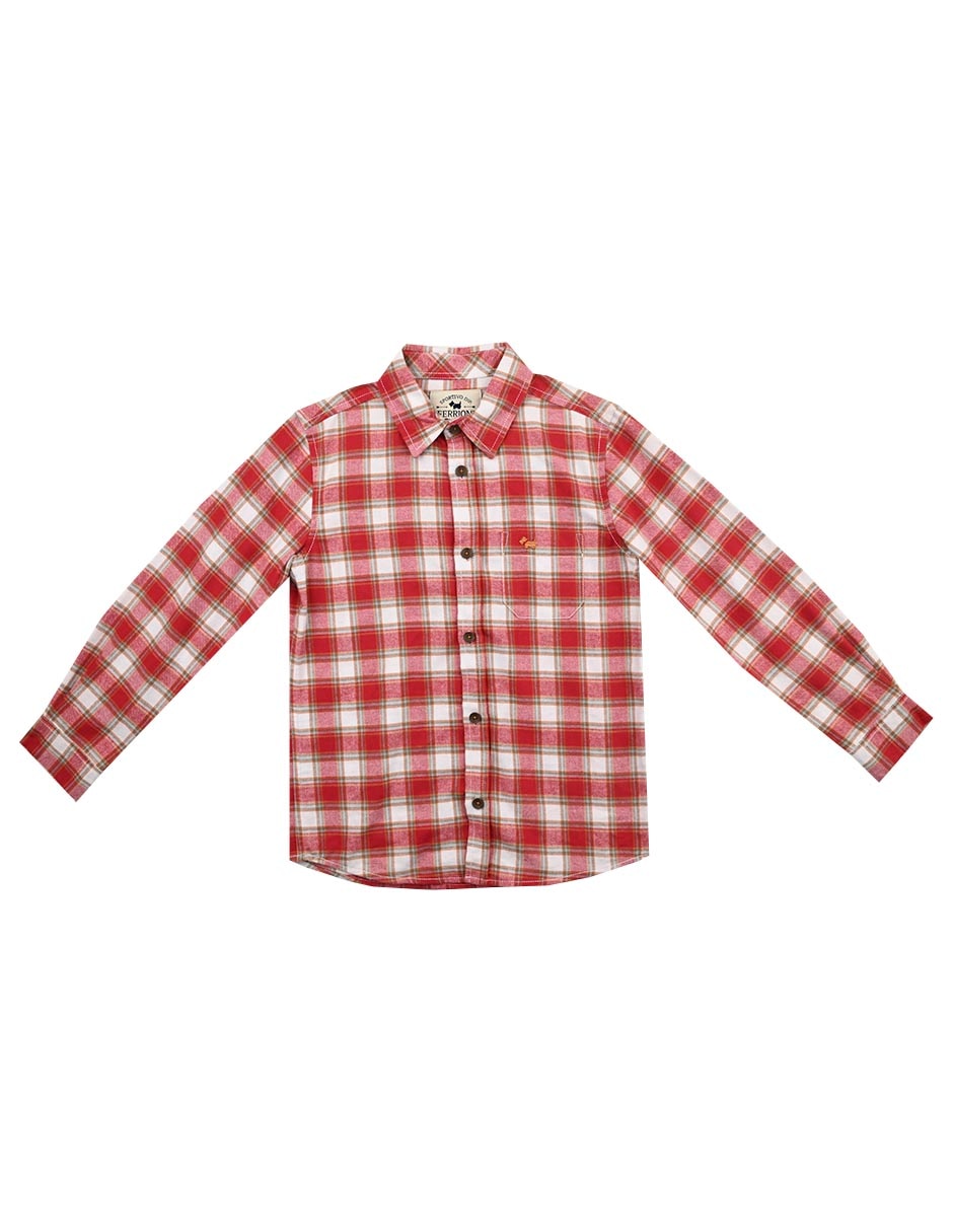 Camisa casual Gavina de algodón manga larga para niño Camisa casual Gavina de algodón manga larga para niño