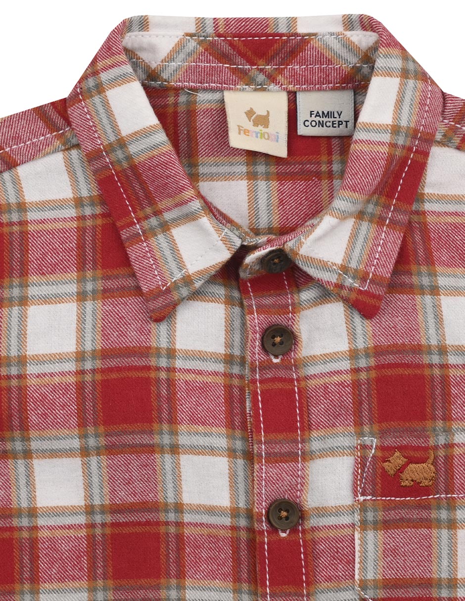 Camisa casual Gavina de algodón manga larga para niño 3