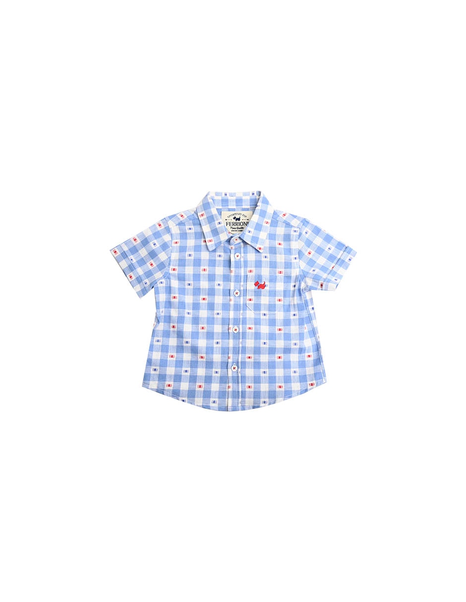 Camisa casual Olaya de algodón manga corta para niño Camisa casual Olaya de algodón manga corta para niño