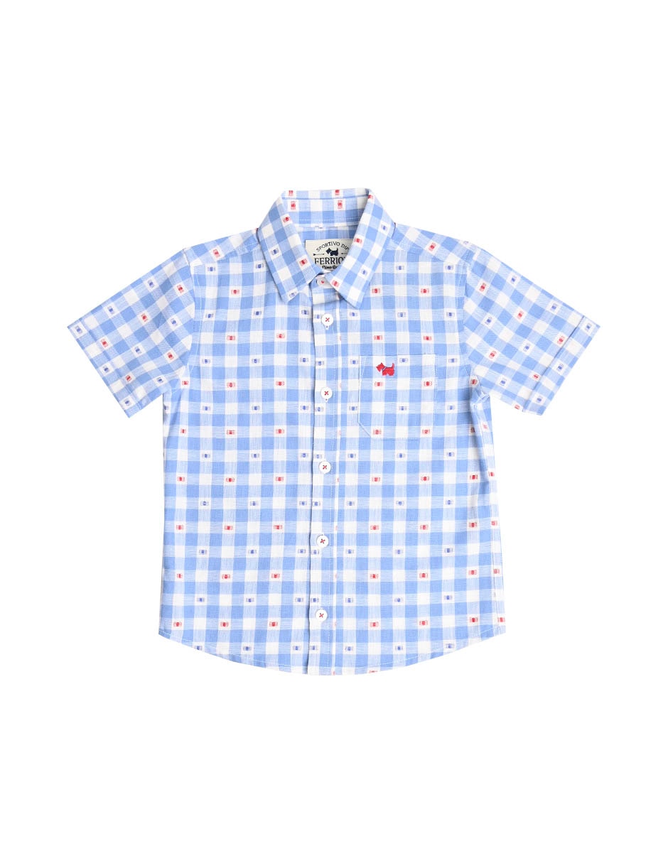 Camisa casual Olaya de algodón manga corta para niño Camisa casual Olaya de algodón manga corta para niño