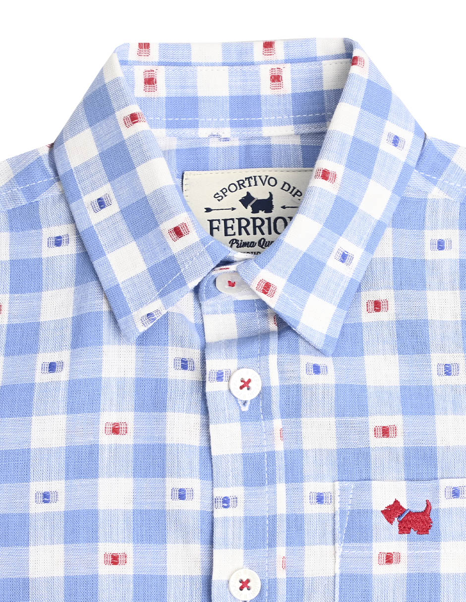 Camisa casual Olaya de algodón manga corta para niño 3