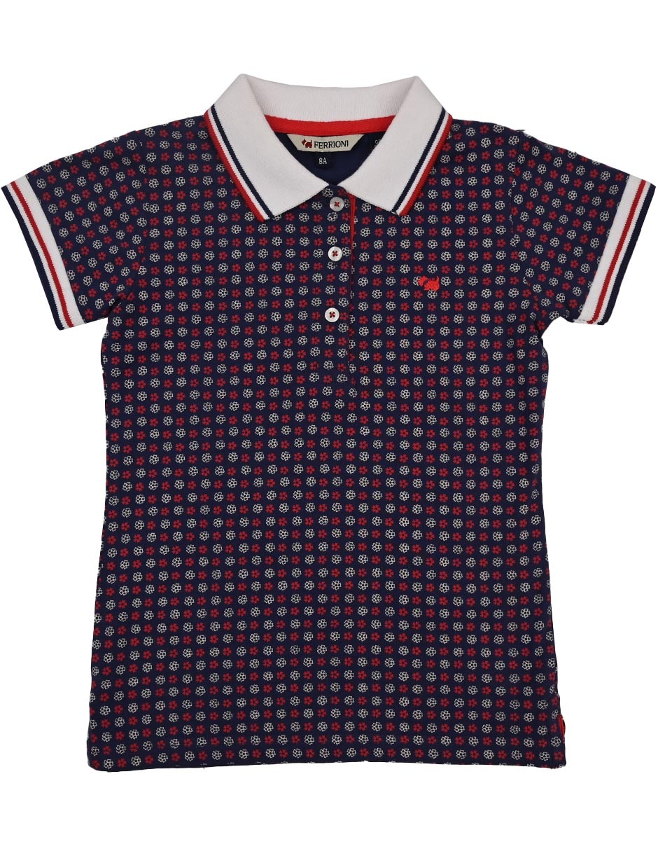Playera tipo polo Mony de algodón para bebé niña Playera tipo polo Mony de algodón para bebé niña