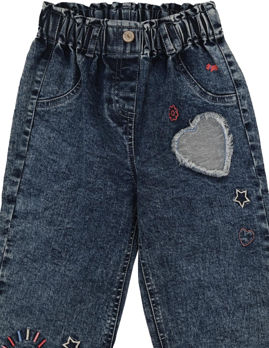Jeans straight Lucciana M28898 deslavado para niña 2