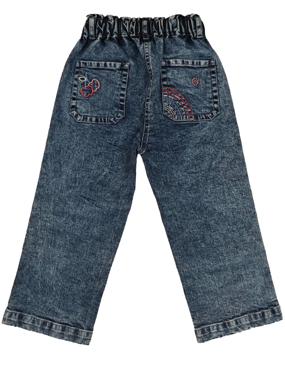 Jeans straight Lucciana M28898 deslavado para niña 3