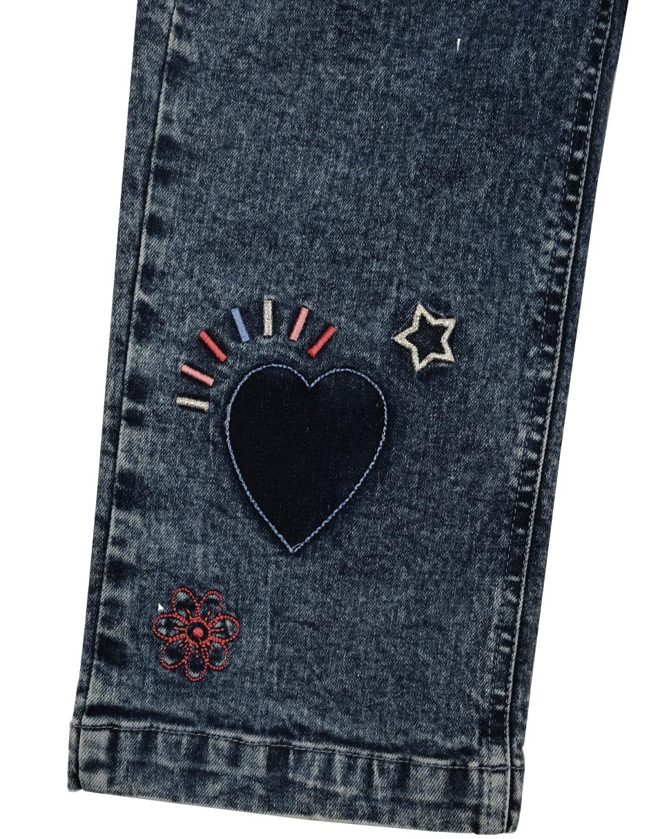 Jeans straight Lucciana M28898 deslavado para niña 4