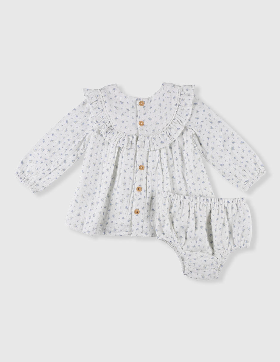 Vestido con calzón manga globo para bebé niña 2