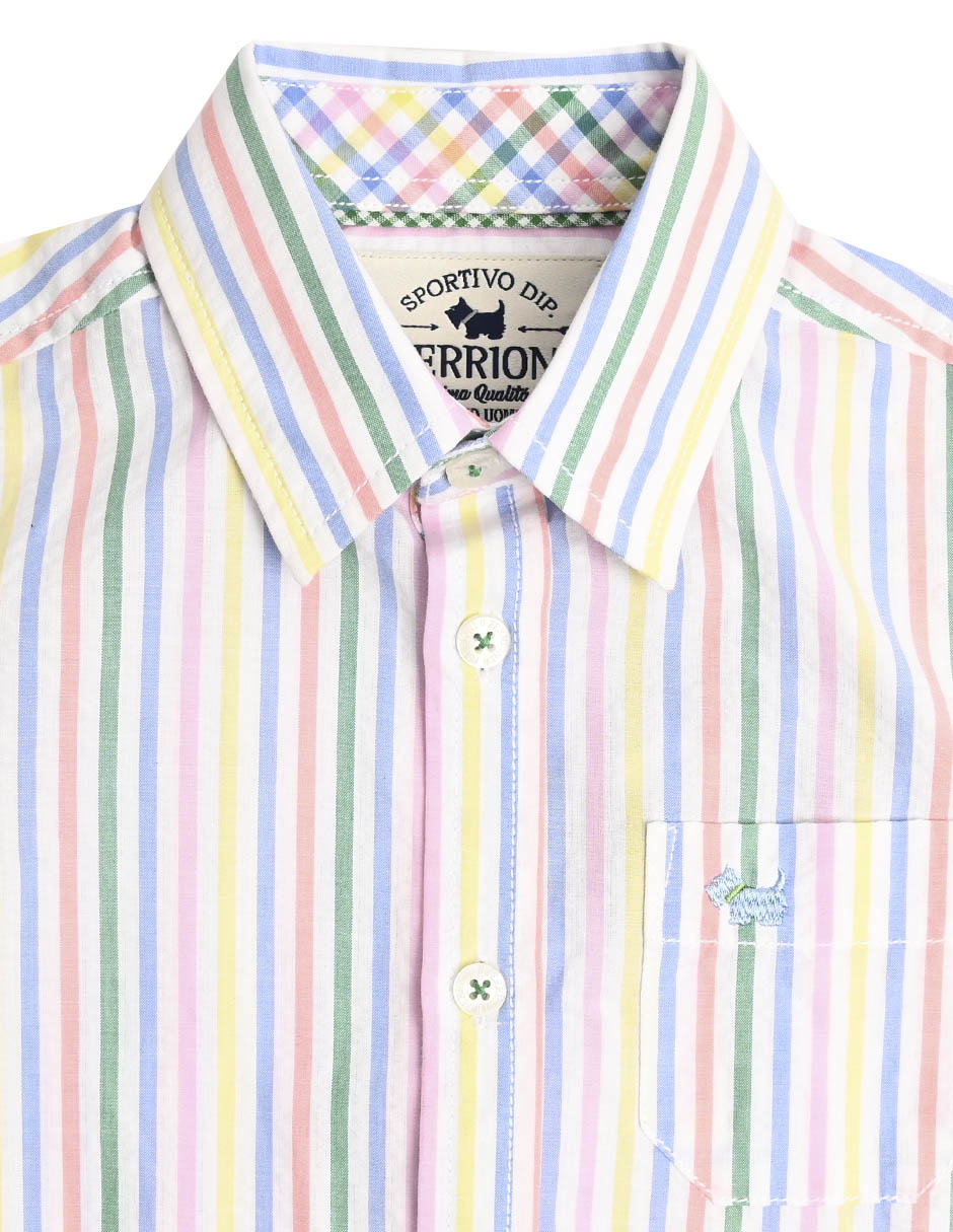 Camisa casual Ferrioni Gain de algodón manga larga para bebé niño 3