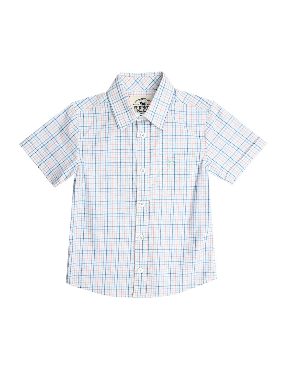 Camisa casual Ronan de algodón manga larga para niño Camisa casual Ronan de algodón manga larga para niño