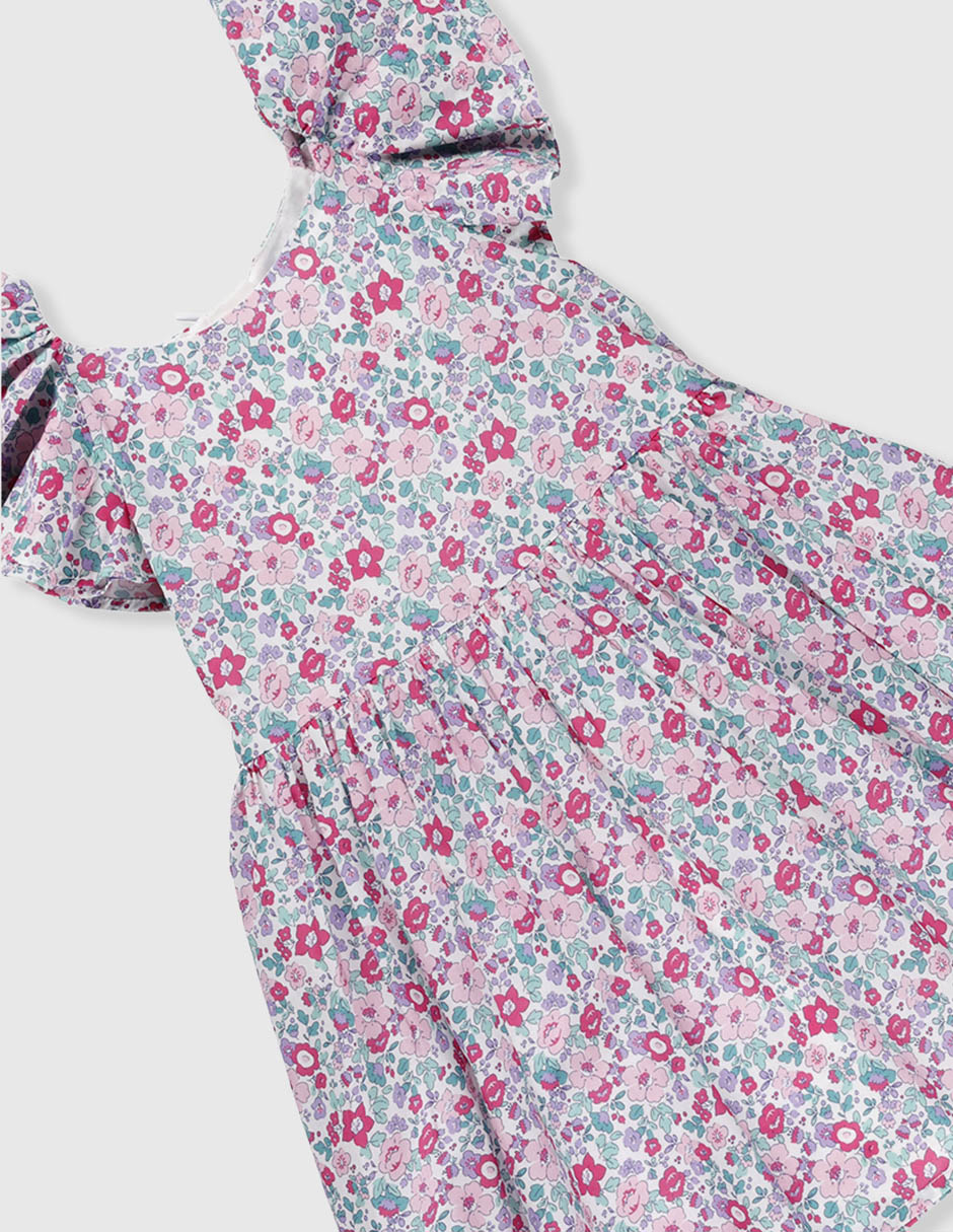 Vestido con calzón manga mariposa para bebé niña 3