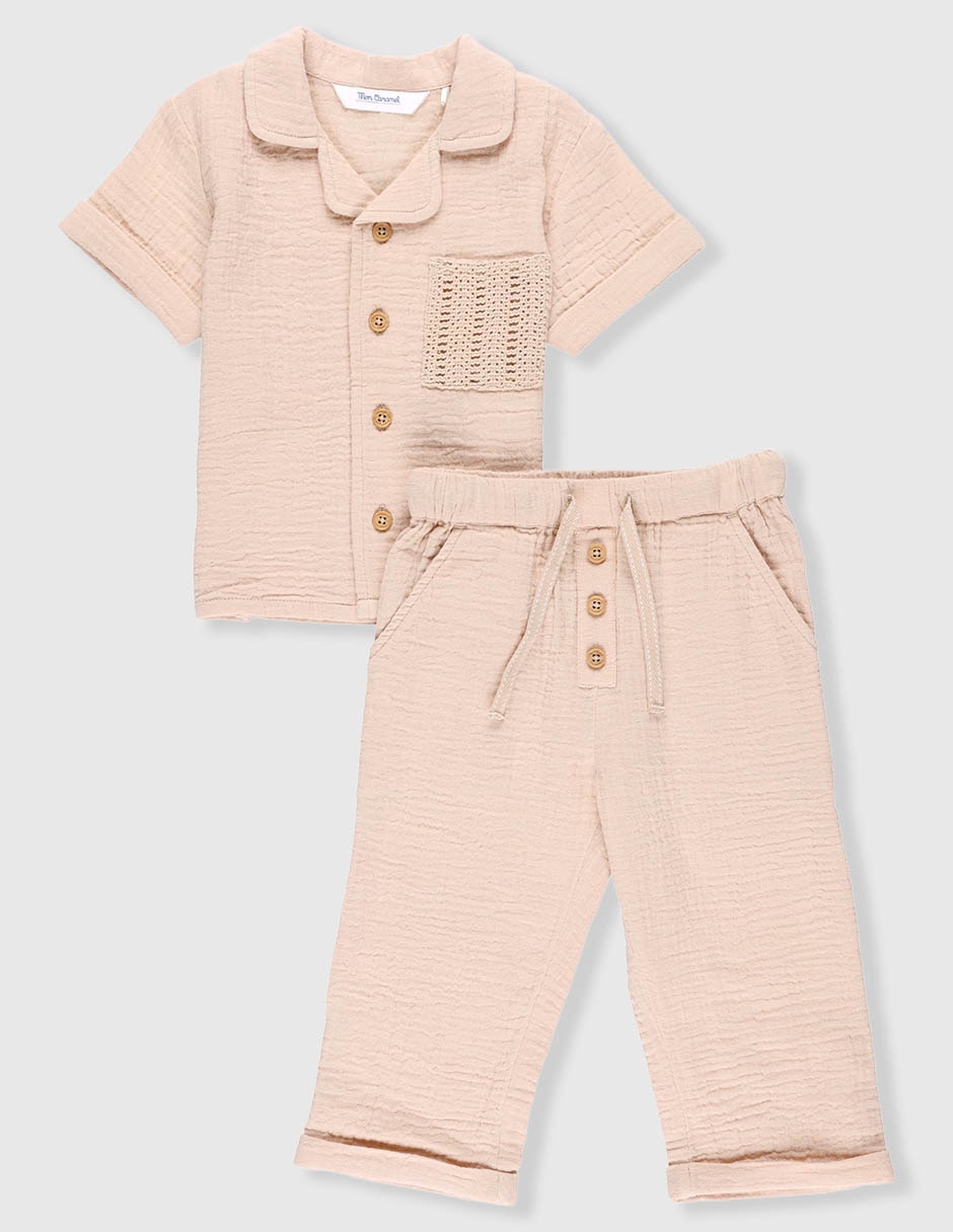 Conjunto casual de algodón para bebé niño Conjunto casual de algodón para bebé niño