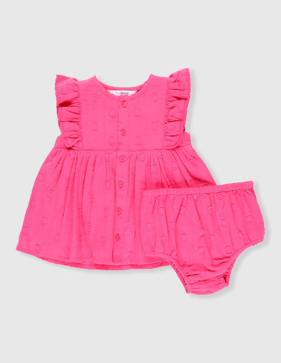 Vestido con calzón manga mariposa para bebé niña Vestido con calzón manga mariposa para bebé niña
