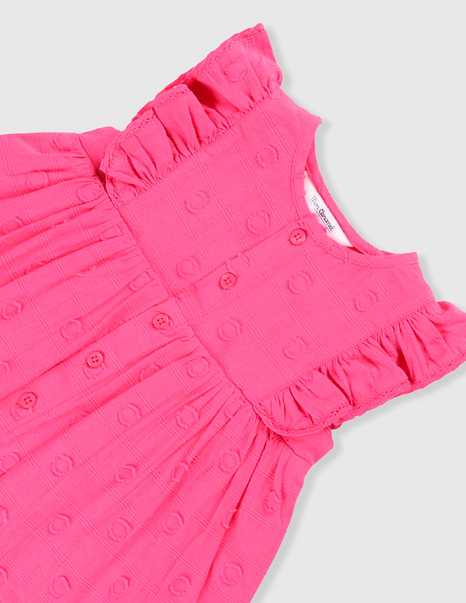 Vestido con calzón manga mariposa para bebé niña 3