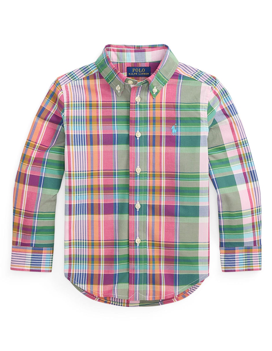 Camisa casual de algodón manga larga para bebé niño