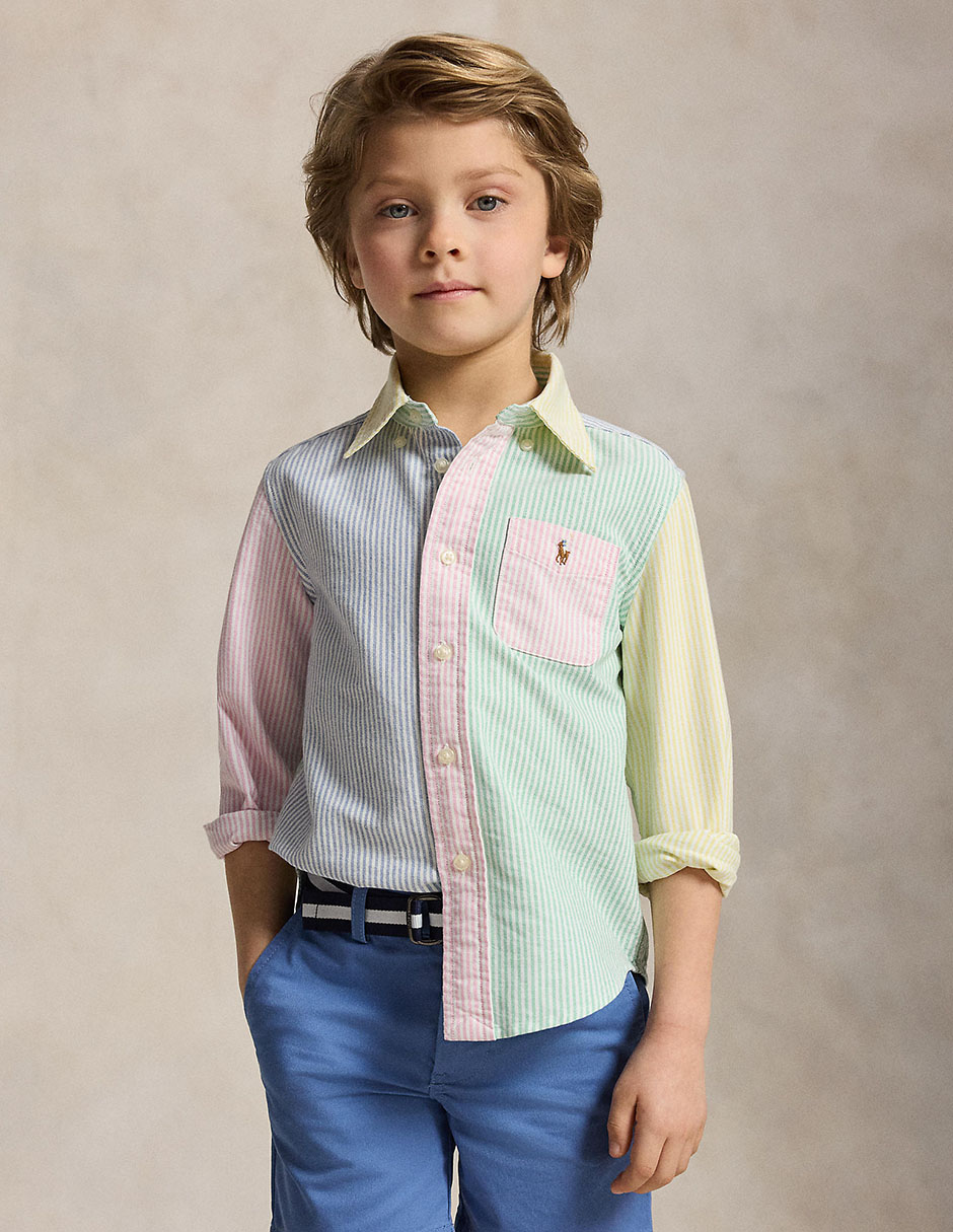 Camisa casual de algodón manga larga para bebé niño Camisa casual de algodón manga larga para bebé niño
