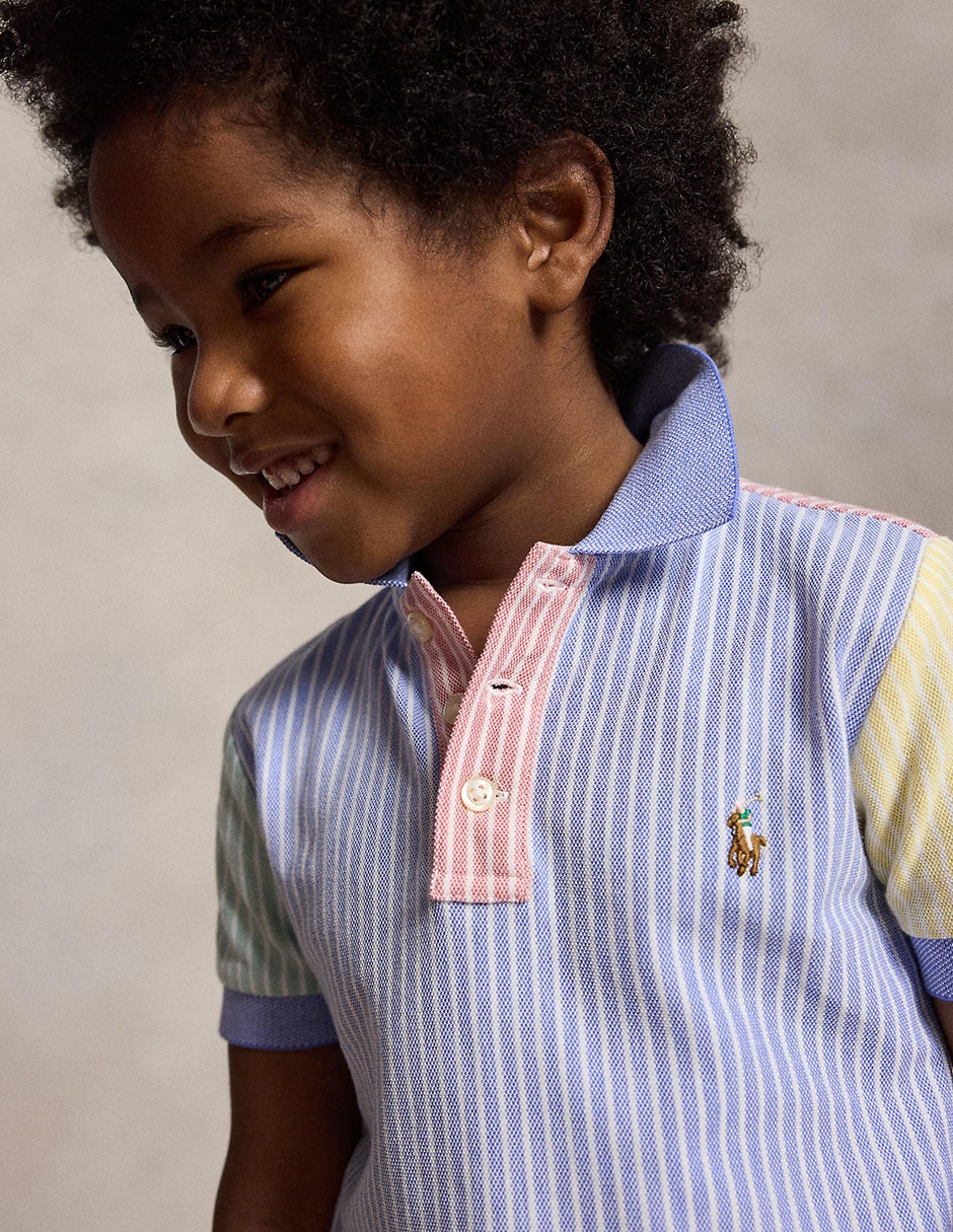 Playera tipo Polo de algodón para bebé niño 3