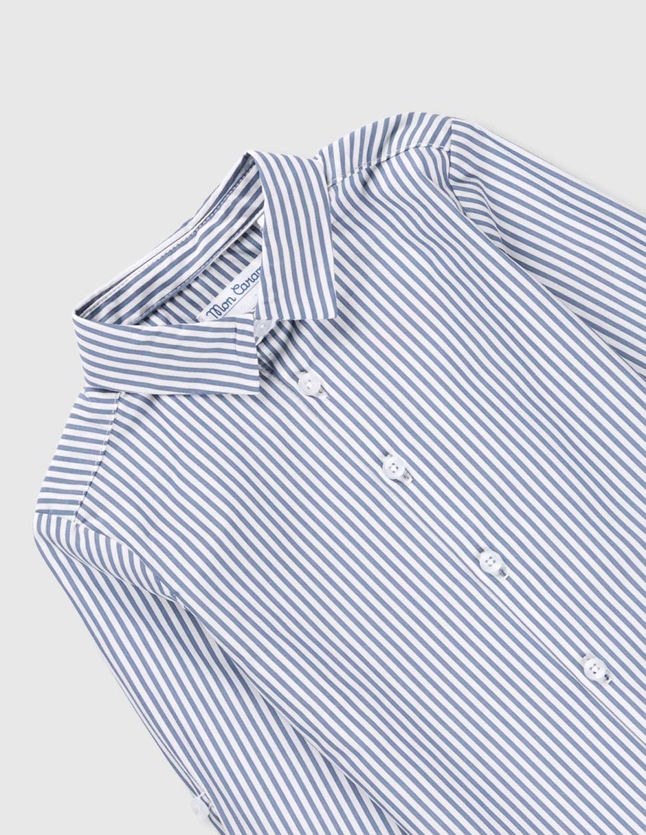 Camisa de vestir de algodón manga larga para bebé niño 3