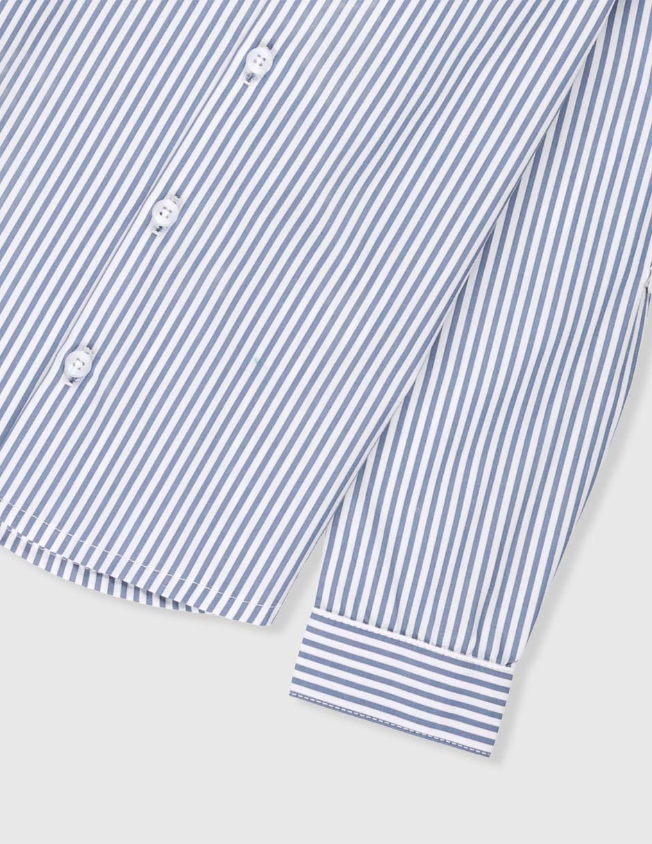 Camisa de vestir de algodón manga larga para bebé niño 4