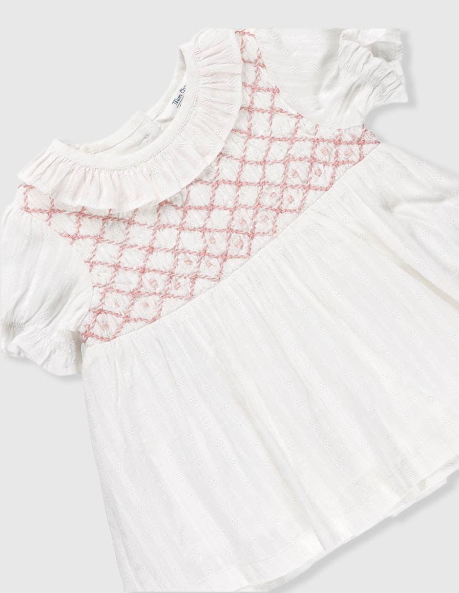 Vestido con calzón manga globo para bebé niña 3