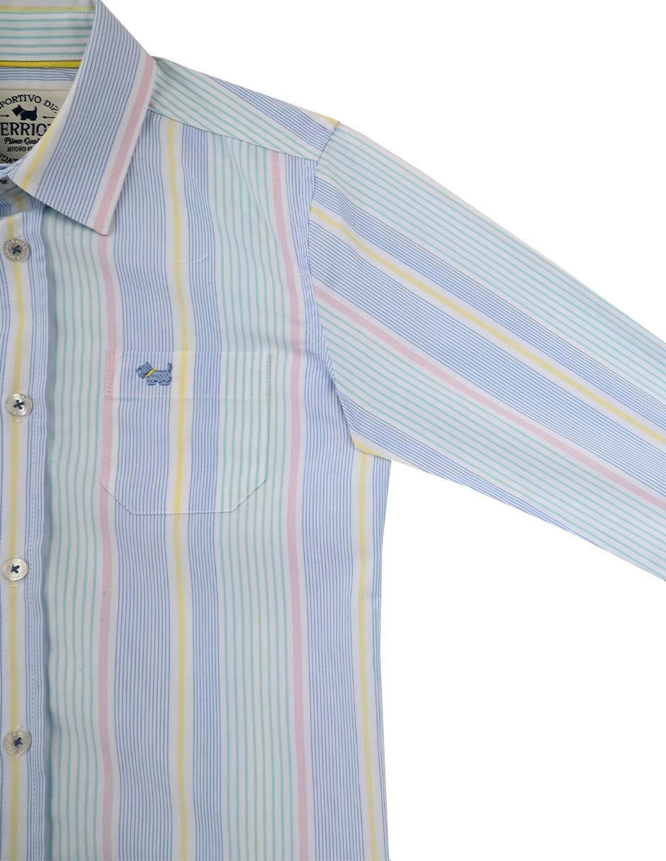 Camisa casual Maiko de algodón manga larga para bebé niño 2