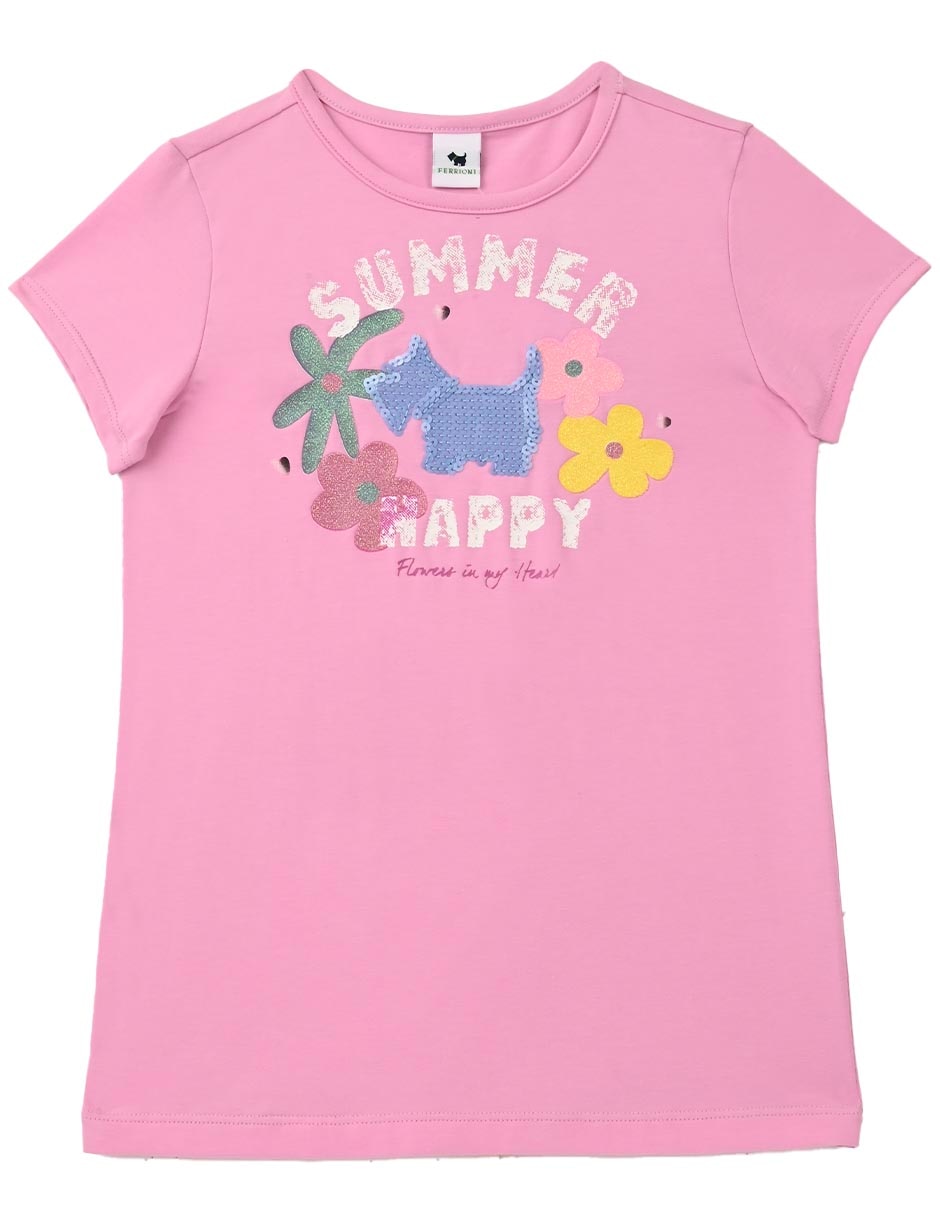 Playera Happy manga corta para bebé niña