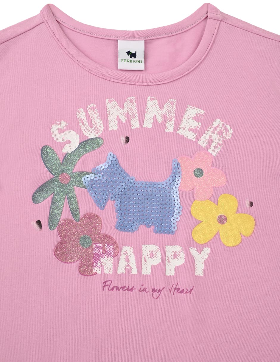 Playera Happy manga corta para bebé niña 2