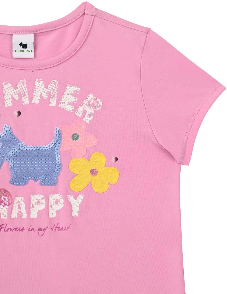 Playera Happy manga corta para bebé niña 3