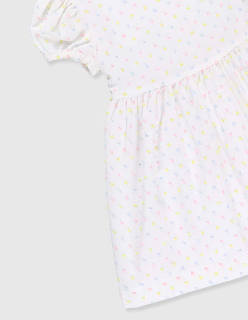 Vestido Pintta manga globo para bebé niña 4