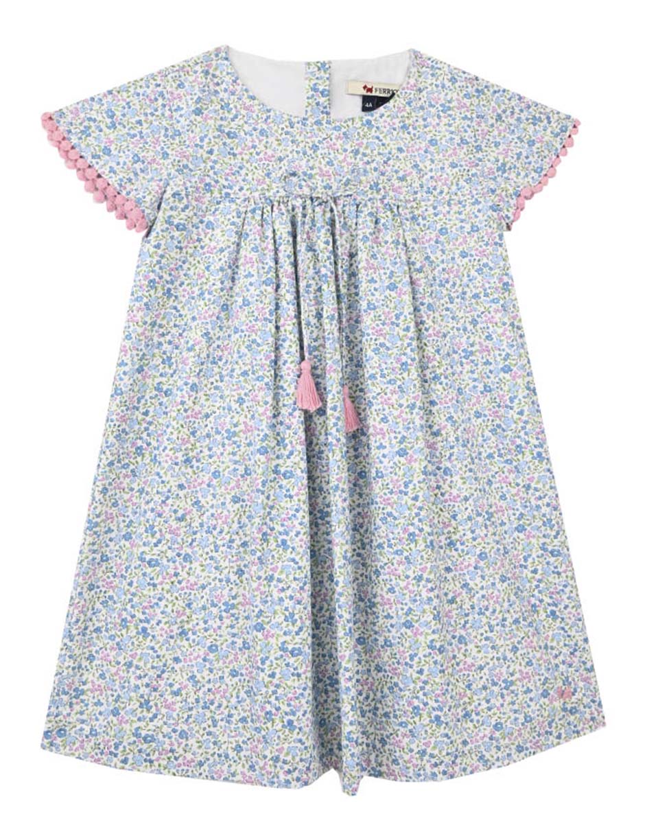 Vestido manga mariposa para niña