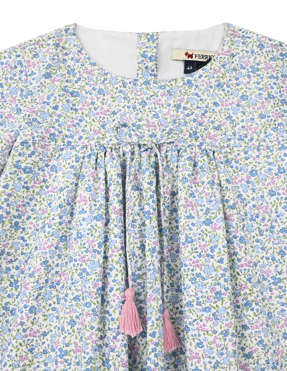 Vestido manga mariposa para niña 3