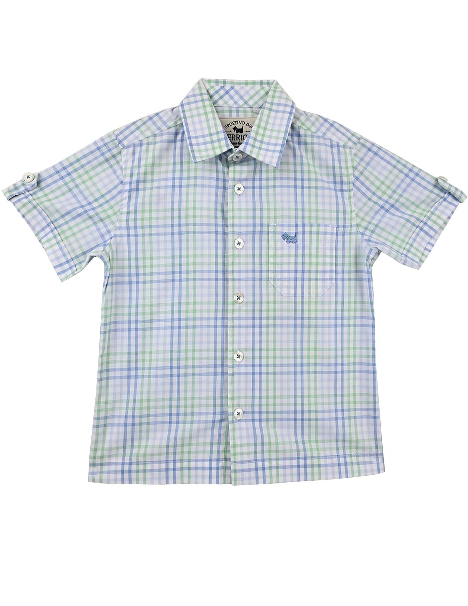 Camisa casual Hede de algodón manga corta para bebé niño