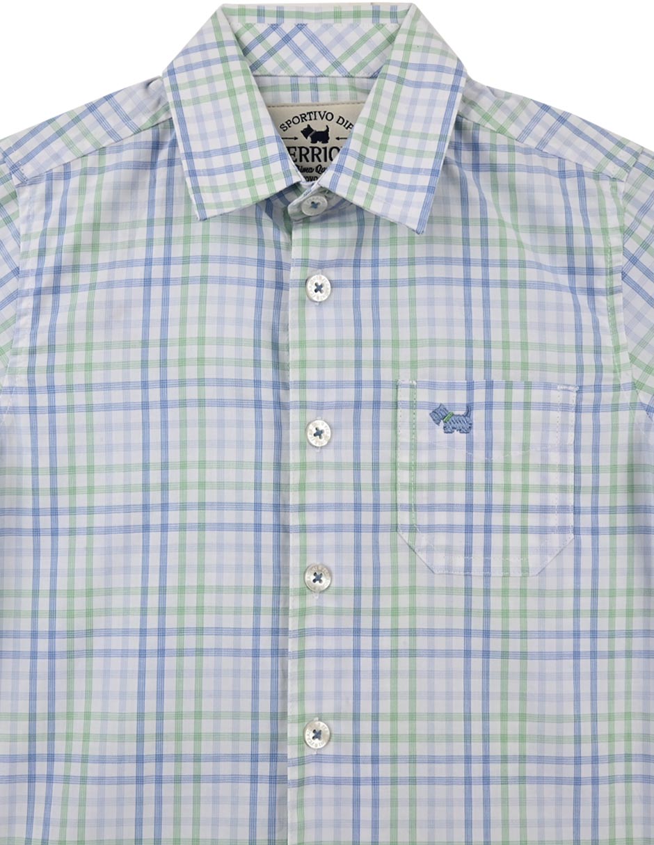 Camisa casual Hede de algodón manga corta para bebé niño 2