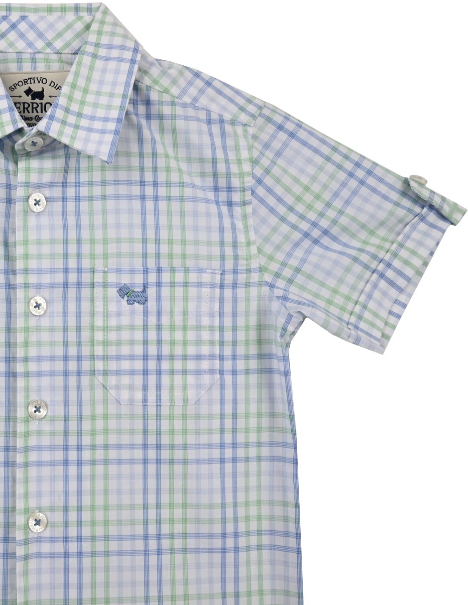 Camisa casual Hede de algodón manga corta para bebé niño 3