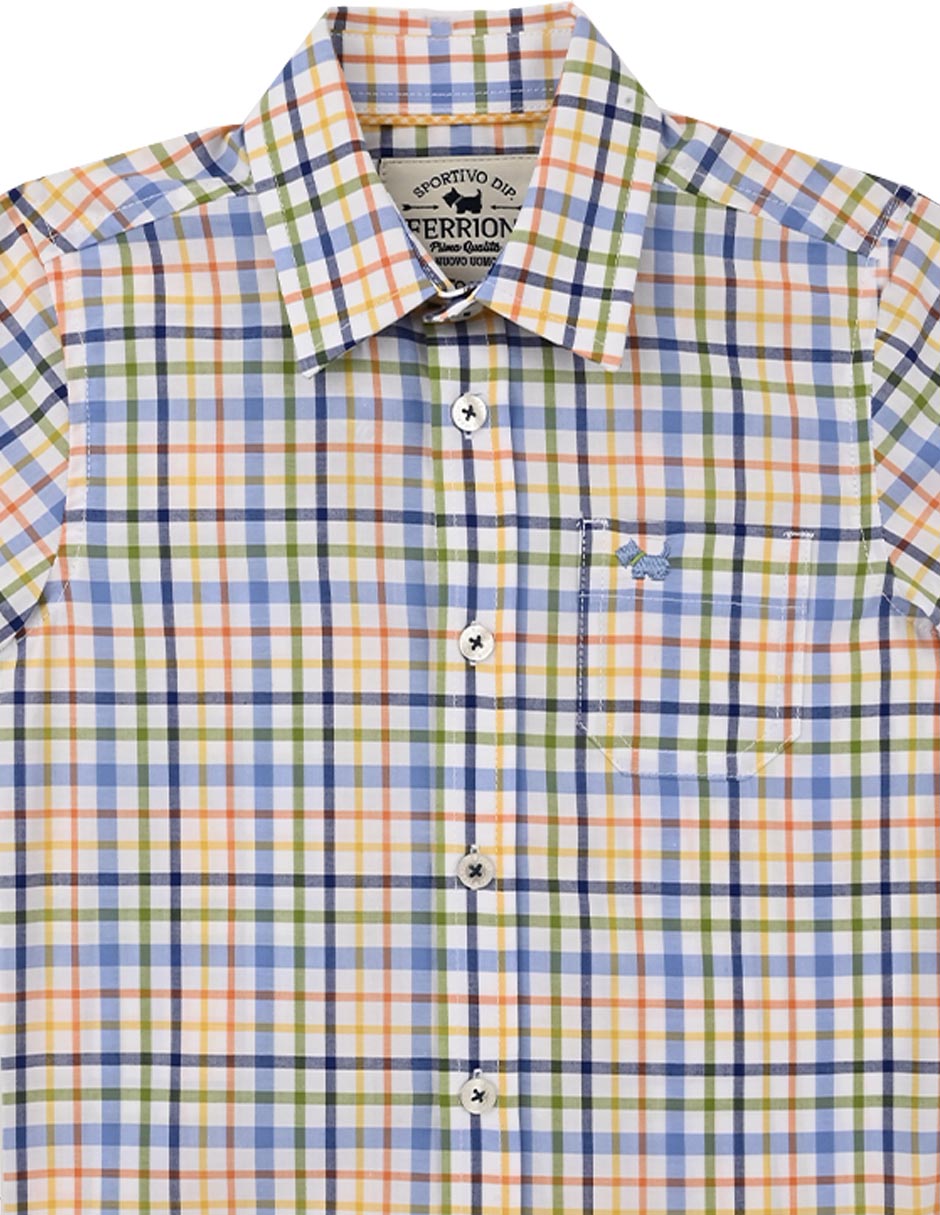 Camisa casual Walda de algodón manga corta para bebé niño 2