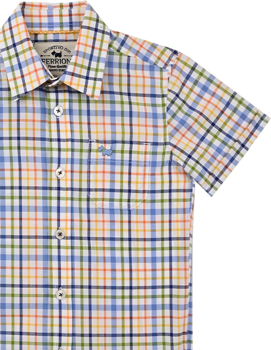 Camisa casual Walda de algodón manga corta para bebé niño 3