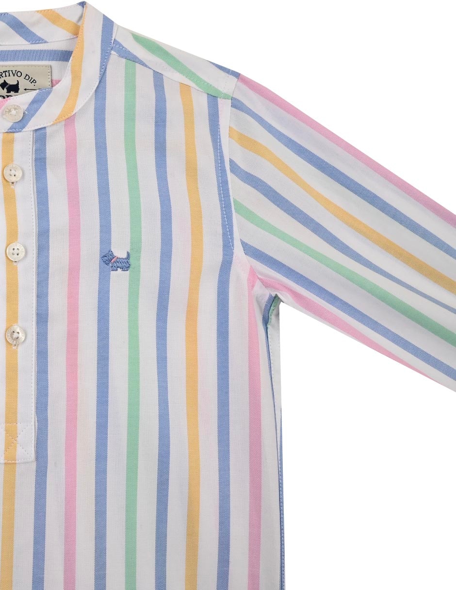 Camisa casual Krans de algodón manga larga para bebé niño 3
