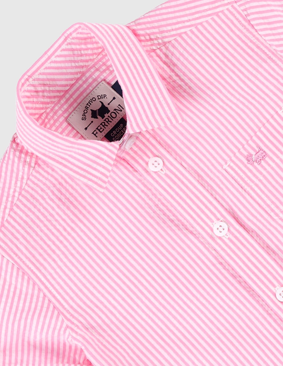 Camisa casual de algodón manga corta para bebé niño 4