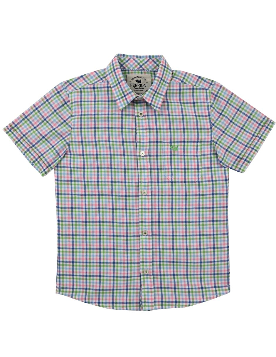 Camisa casual Kerwin de algodón manga corta para bebé niño