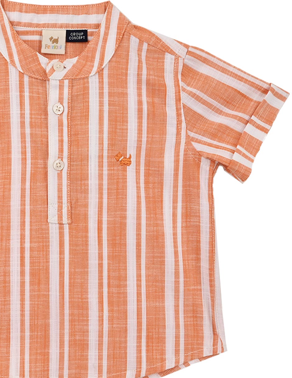 Camisa casual Yesi de algodón manga corta para bebé niño 3