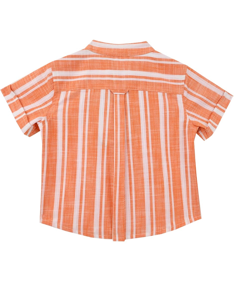 Camisa casual Yesi de algodón manga corta para bebé niño 4